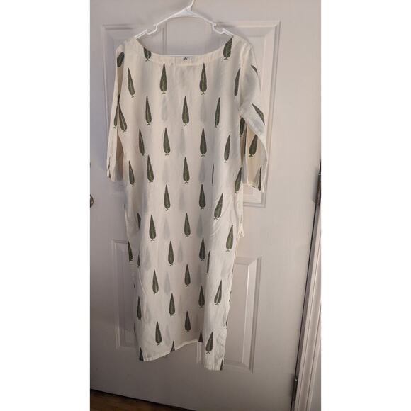 Pinkshink XXL Cotton Feather Block Design, 3/4 Sleeve, Boho, Artsy, Art to Wear - Picture 1 of 10